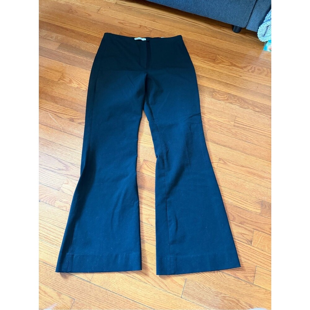 Abercrombie and fitch black high rise work business flare wide leg trousers 12L